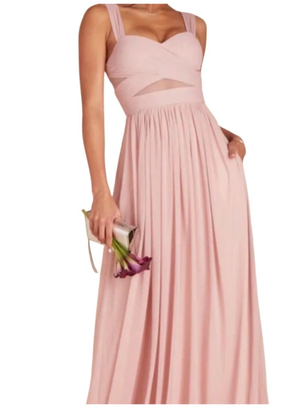 Birdy Grey Elsye Dress – XS – Blush Pink Bridesmaid Maxi Dress